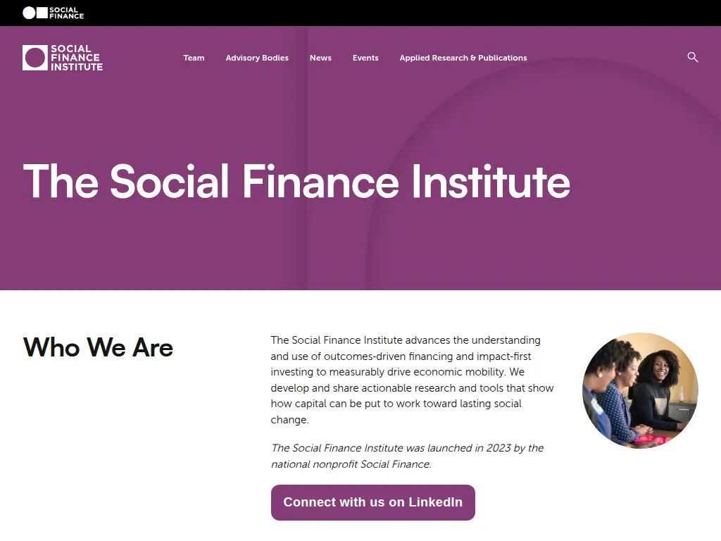 Visit the Social Finance Institute website (opens in a new tab)