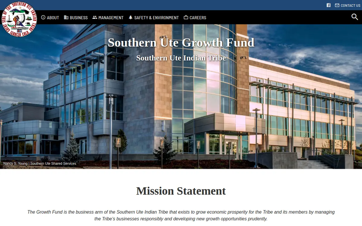 Visit the Southern Ute Indian Tribe Growth Fund (SUGF) website (opens in a new tab)