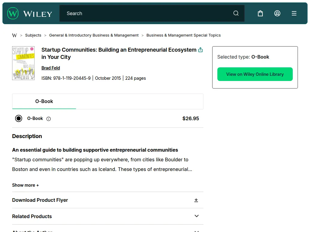 Visit the Startup Communities: Building an Entrepreneurial Ecosystem in Your City website (opens in a new tab)