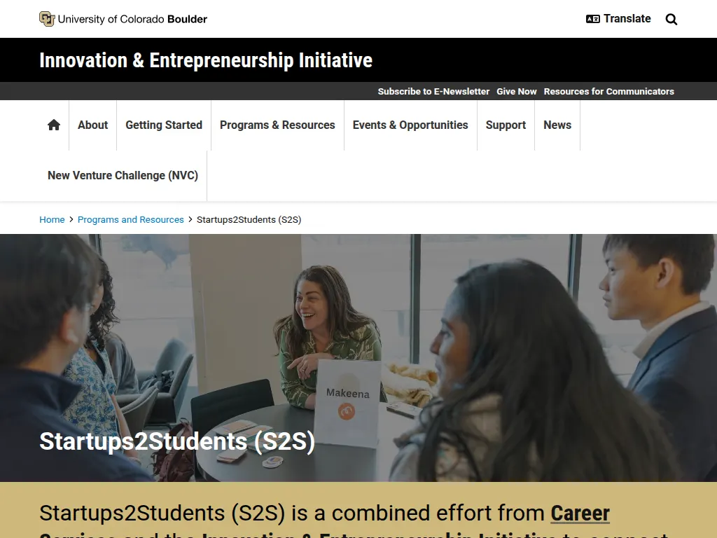 Visit the Startups2Students (S2S) website (opens in a new tab)