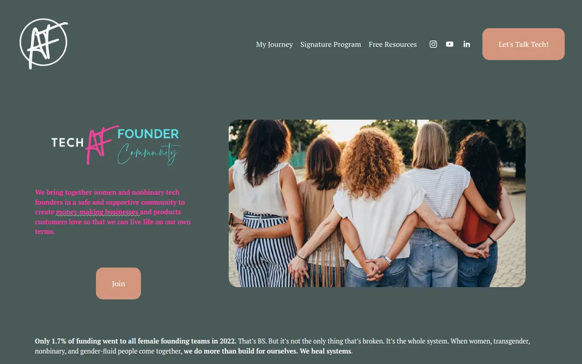 Visit the Tech AF Founder Community website (opens in a new tab)