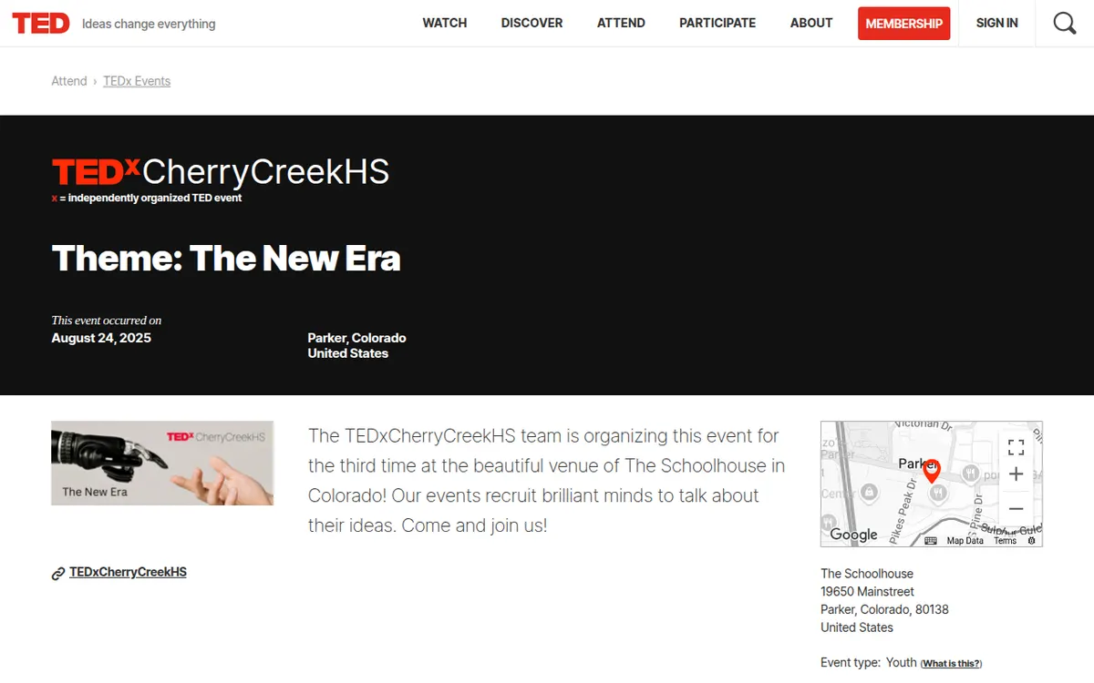 Visit the TEDxCherryCreekHS website (opens in a new tab)