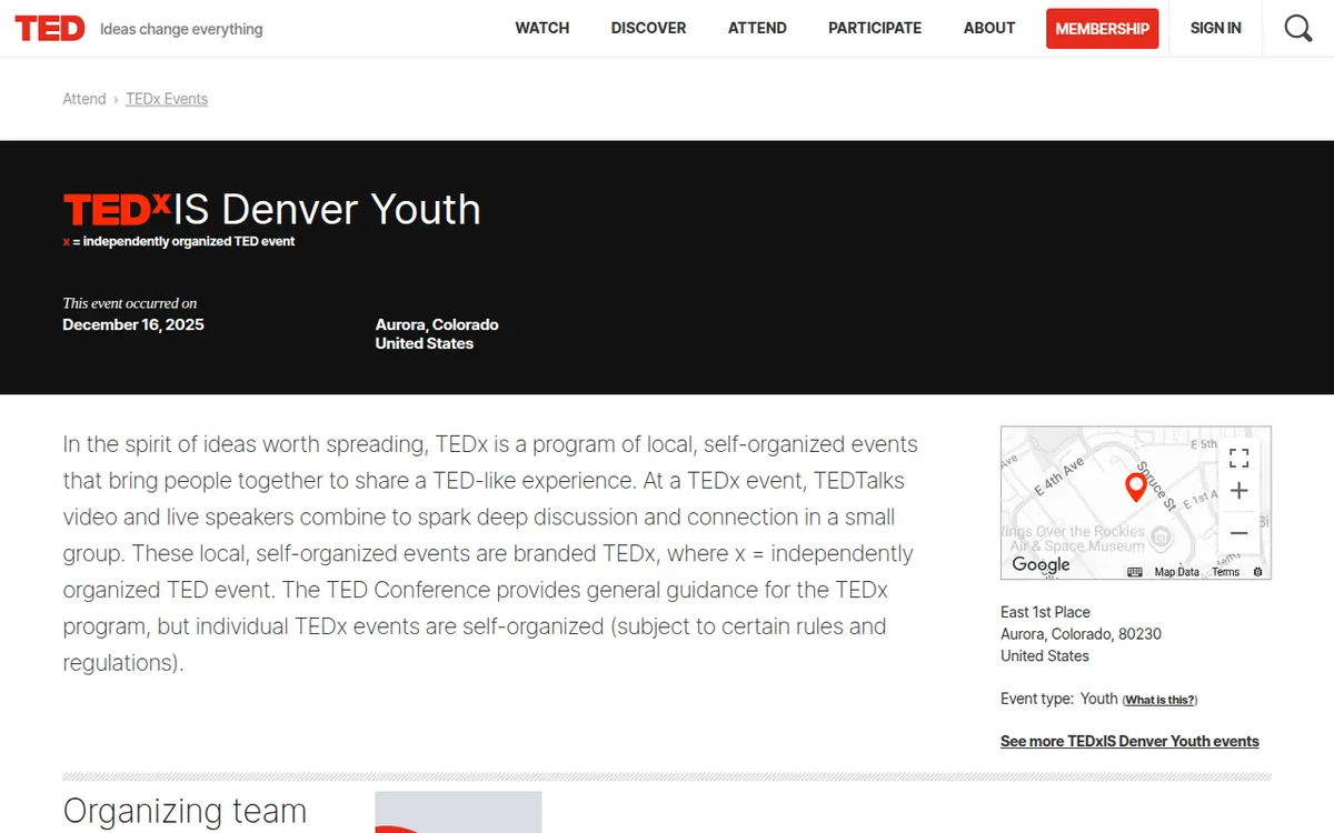 Visit the TEDxIS Denver Youth website (opens in a new tab)