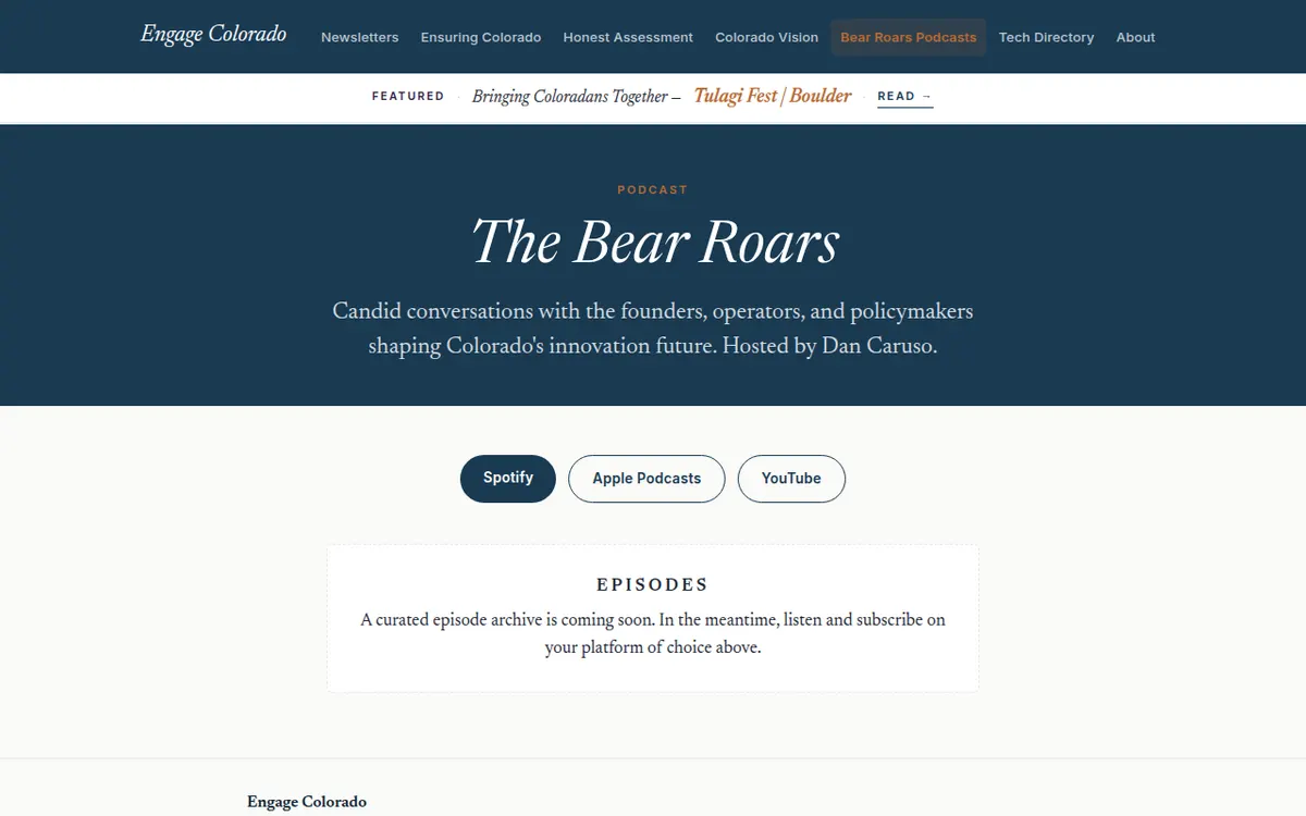 Visit the The Bear Roars Podcast website (opens in a new tab)