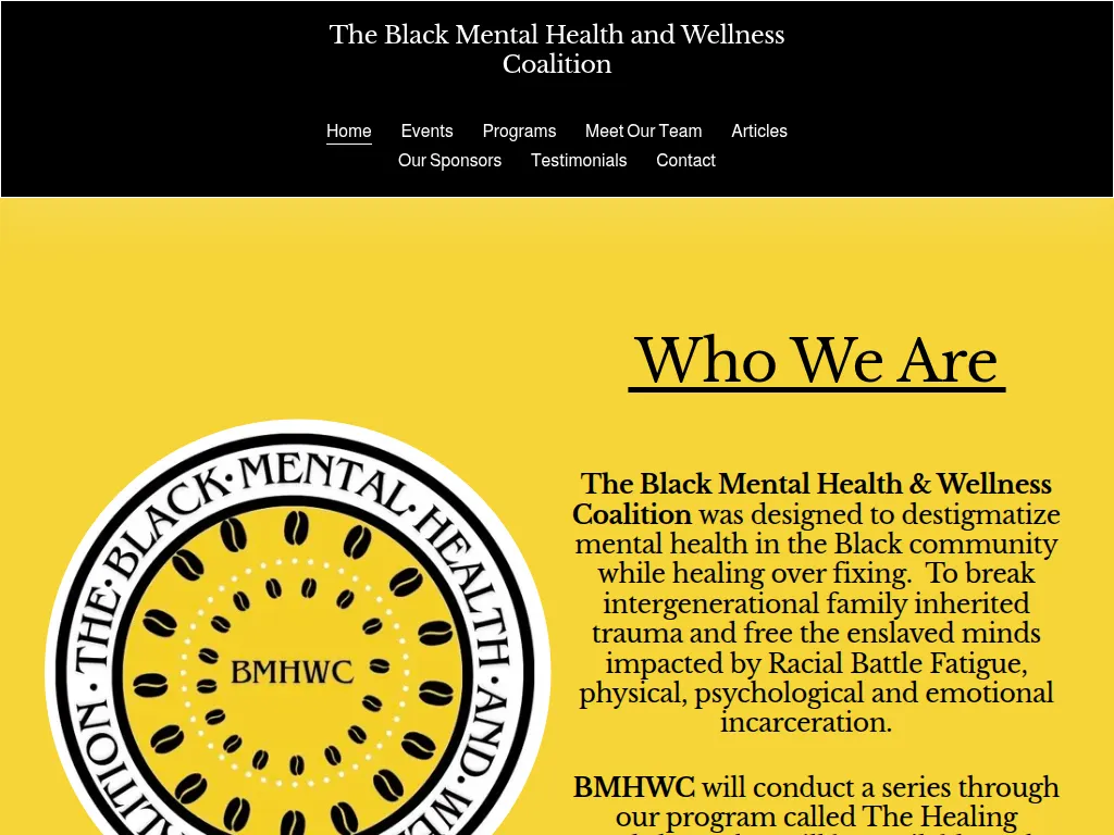 Visit the The Black Mental Health And Wellness Coalition website (opens in a new tab)