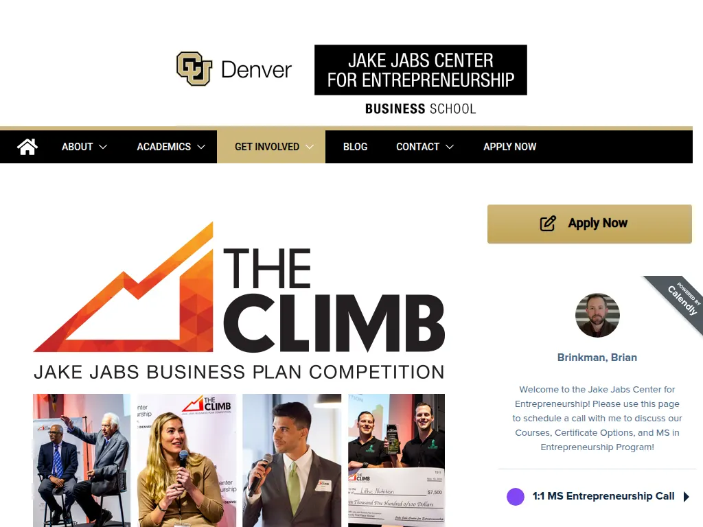 Visit the THE CLIMB | Jake Jabs Business Plan Competition website (opens in a new tab)