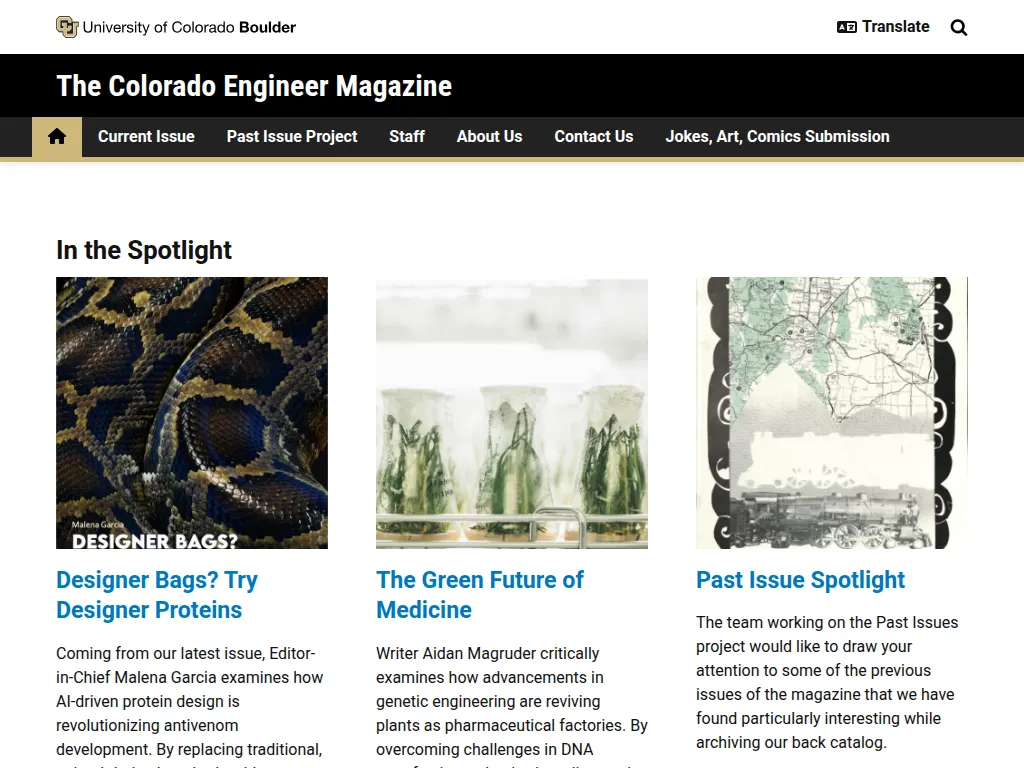 Visit the The Colorado Engineer Magazine website (opens in a new tab)