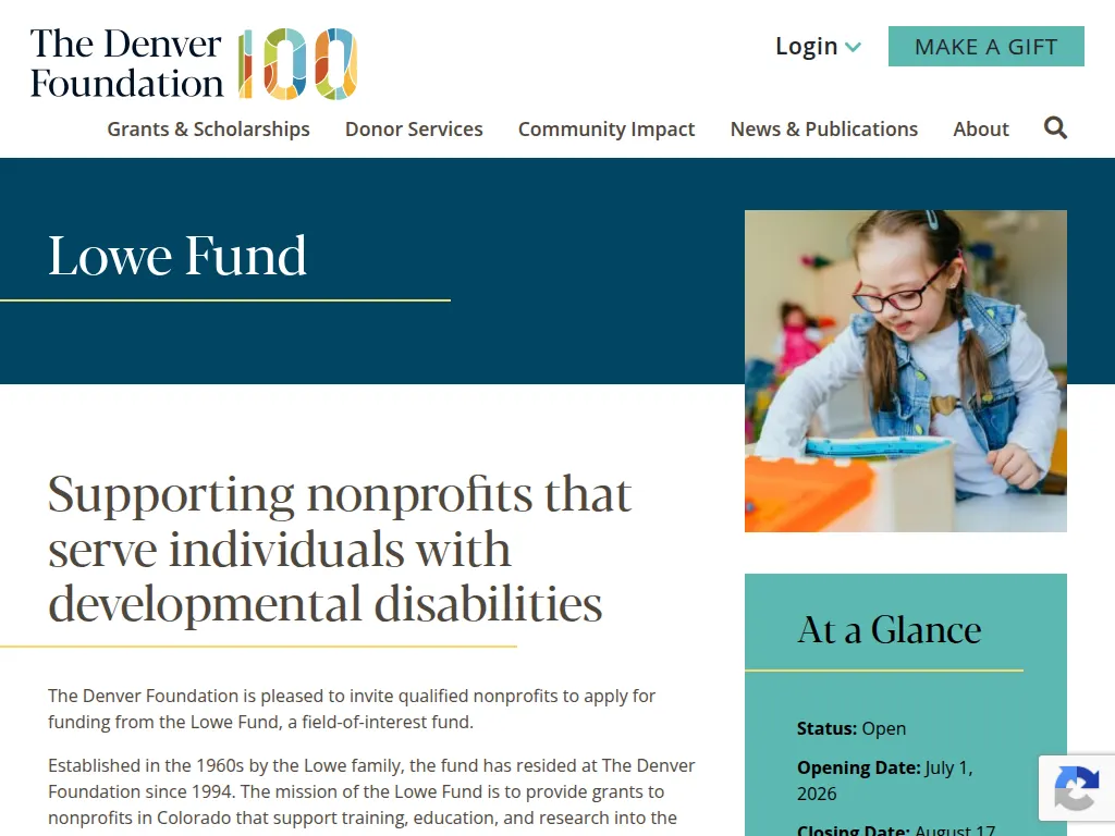 Visit the The Denver Foundation Lowe Fund website (opens in a new tab)
