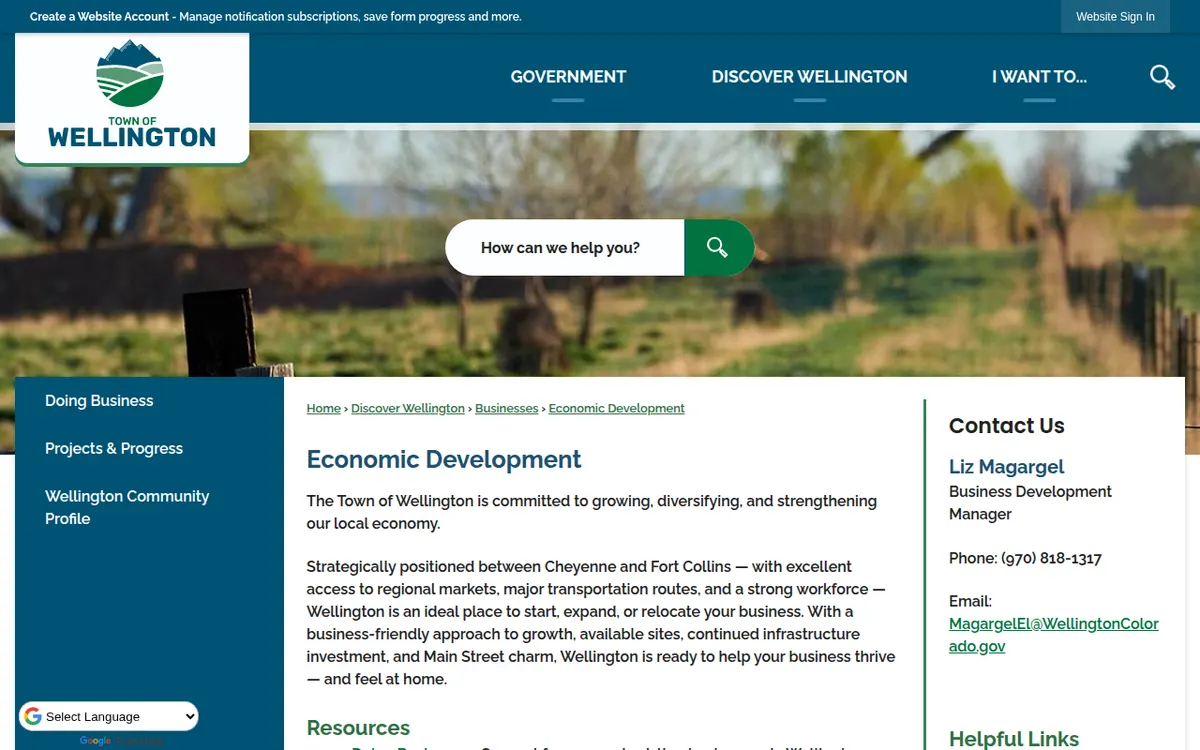 Visit the Town of Wellington website (opens in a new tab)