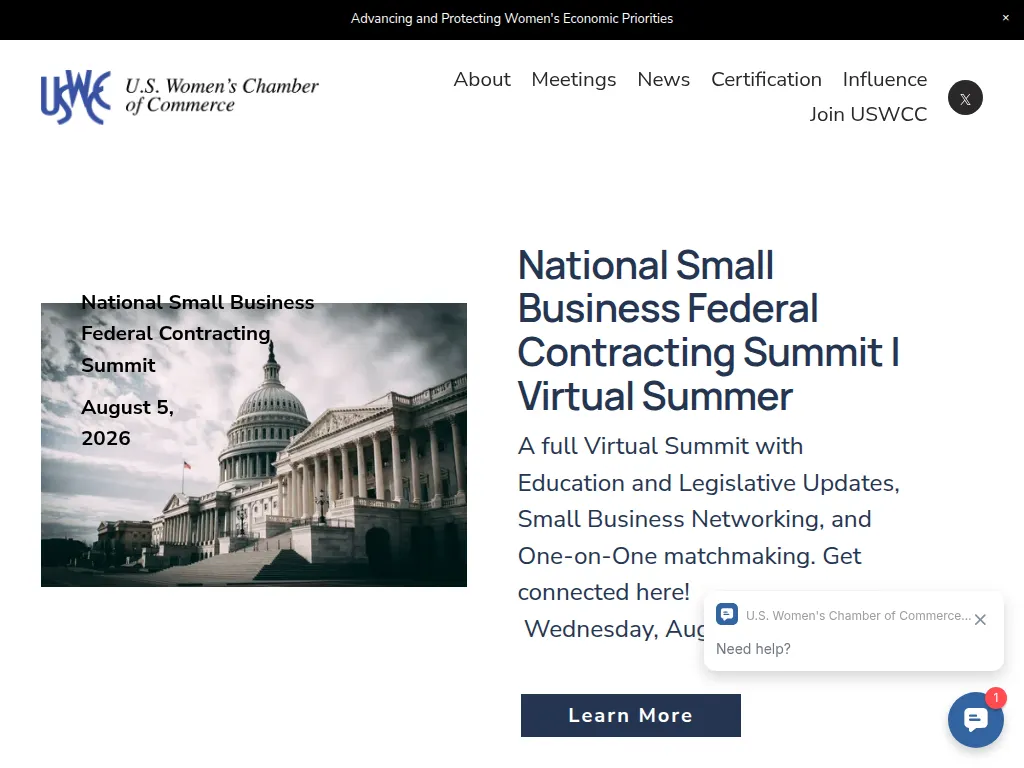 Visit the U.S. Women’s Chamber of Commerce (USWCC) website (opens in a new tab)