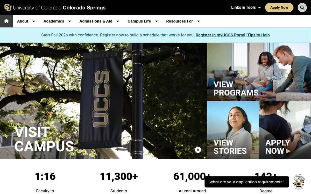 Visit the University of Colorado Colorado Springs (UCCS) website (opens in a new tab)