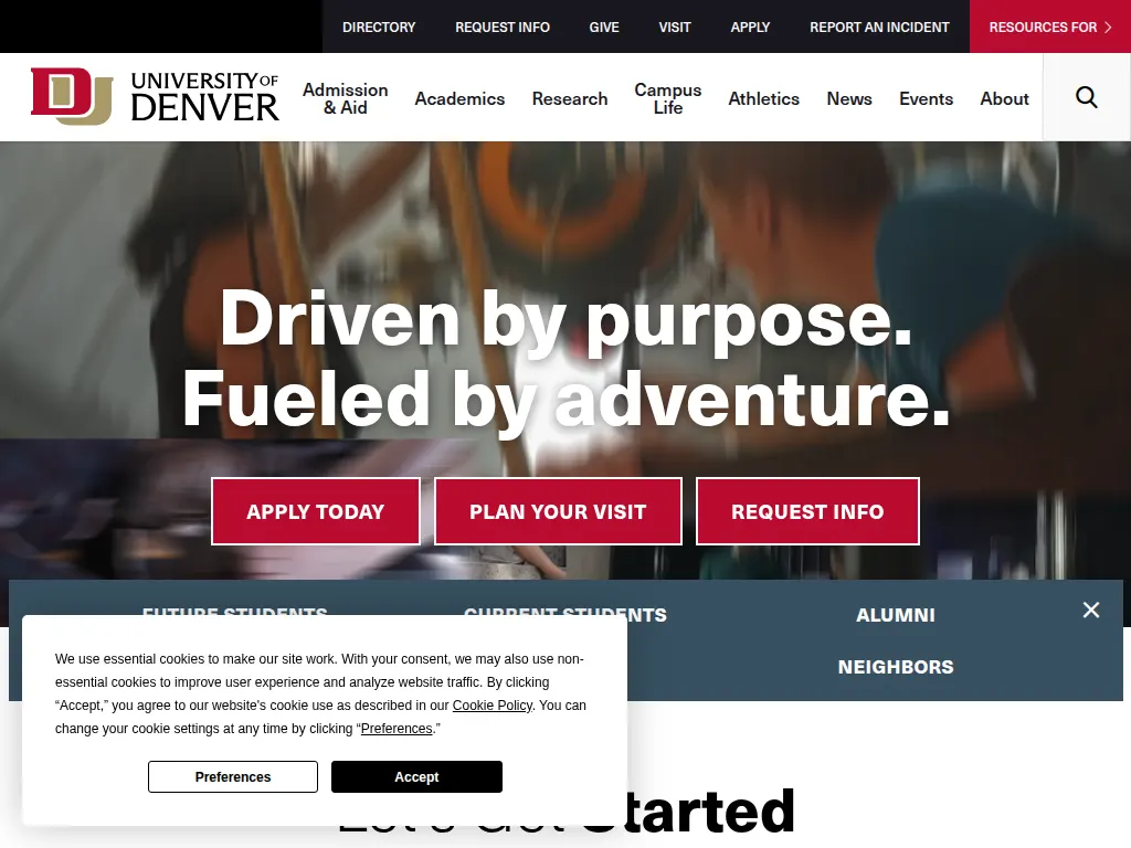 Visit the University of Denver (DU) website (opens in a new tab)