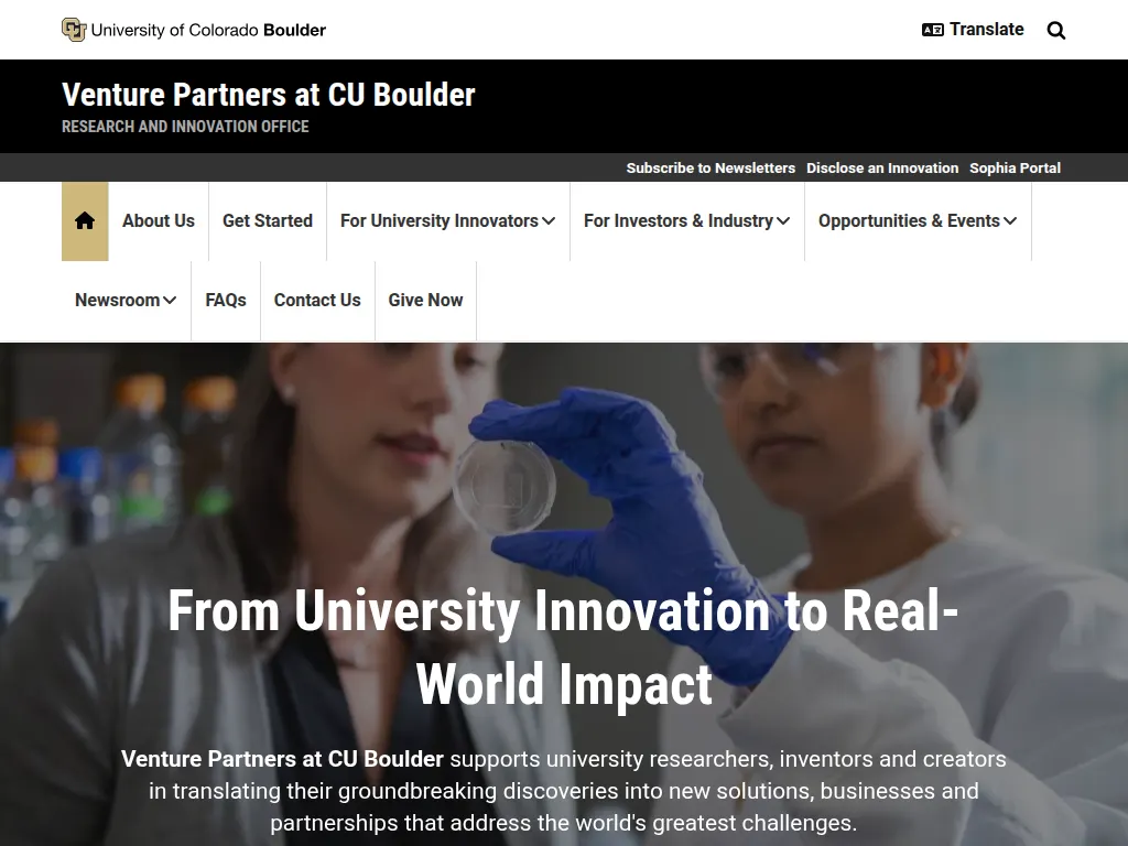 Visit the Venture Partners at CU Boulder website (opens in a new tab)