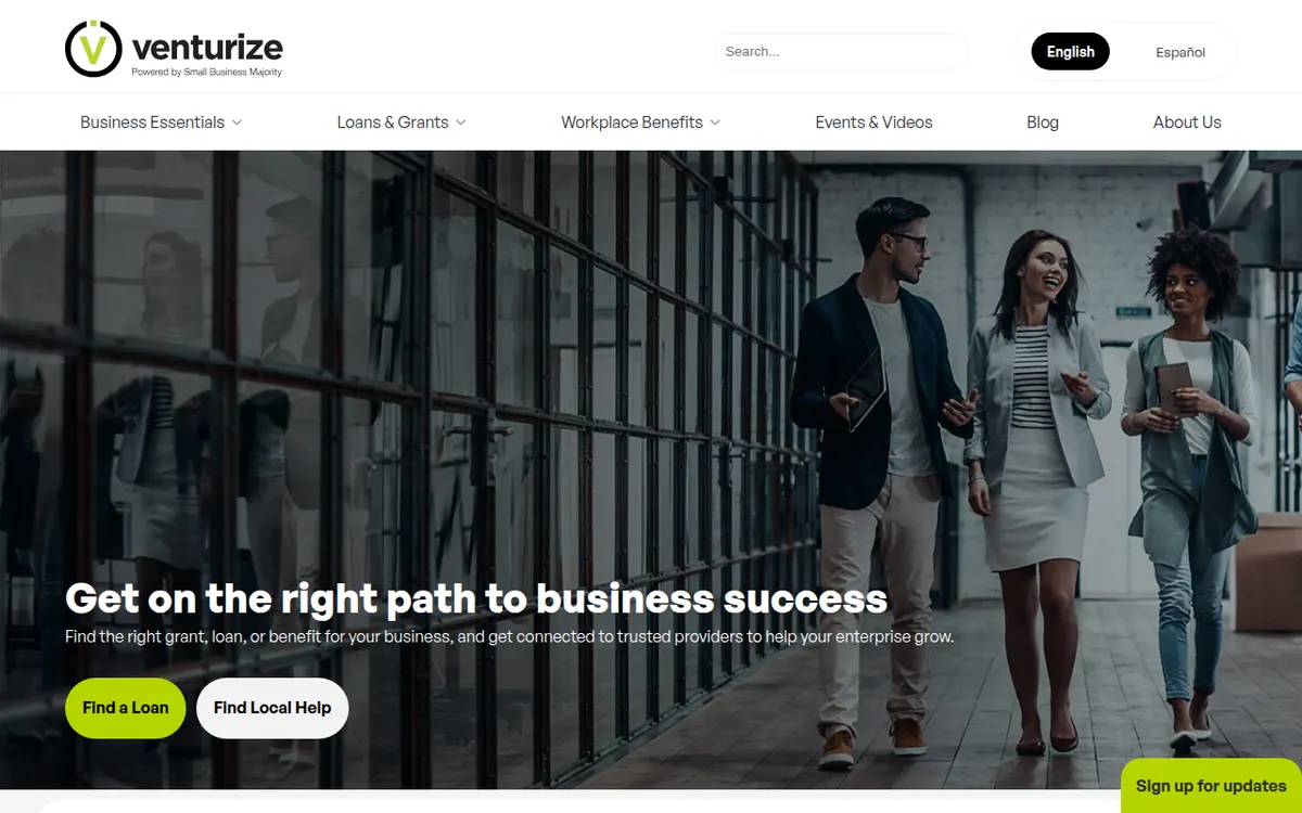 Visit the Venturize by Small Business Majority website (opens in a new tab)