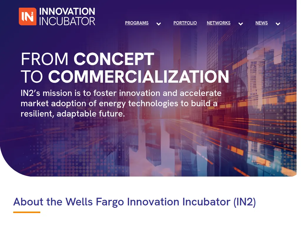 Visit the Wells Fargo Innovation Incubator (IN2) website (opens in a new tab)