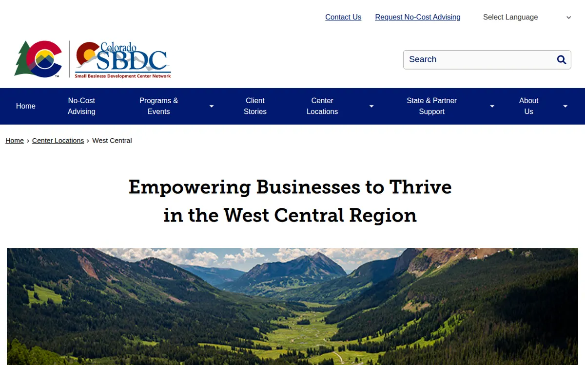 Visit the West Central Colorado SBDC website (opens in a new tab)