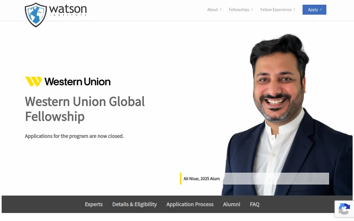 Visit the Western Union Global Fellowship website (opens in a new tab)
