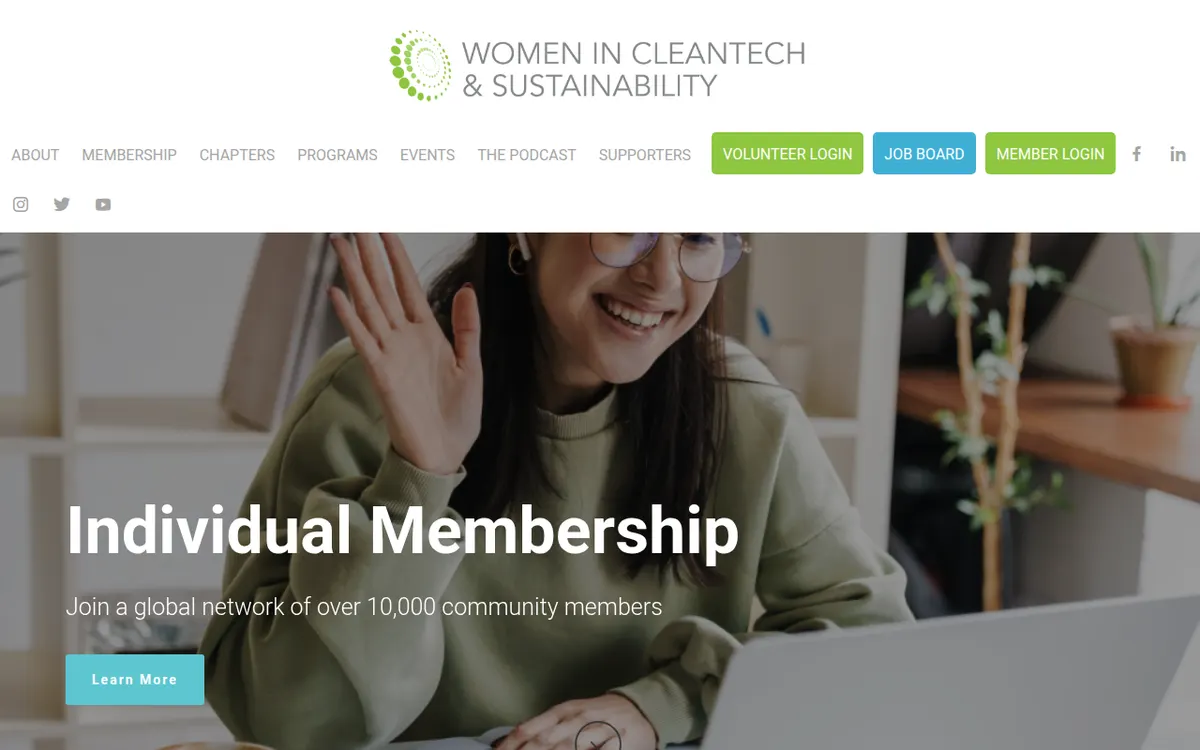 Visit the Women in Cleantech and Sustainability (WCS) website (opens in a new tab)