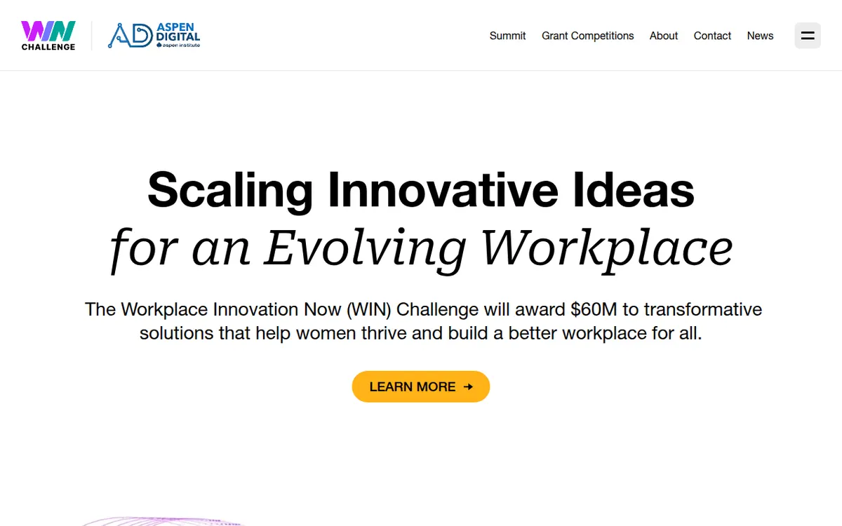 Visit the Workplace Innovation Now (WIN) Challenge website (opens in a new tab)